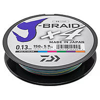 Шнур Daiwa J-Braid X4E 150m Multi Color #1.0/0,13mm 5,9kg