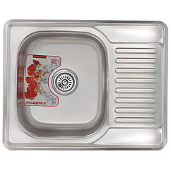Мийка для кухні із нержавіючої сталі прямокутна ZERIX 630x500x180мм матова 0.8мм 63358 ZM0563