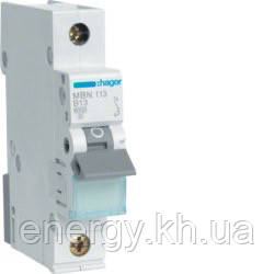 Автоматичний вимикач Hager MB113A. Ін=13А, хар-ка B, фото 1
