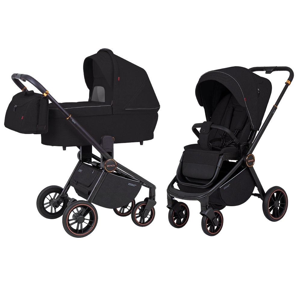 Коляска універсальна 2 в 1, CARRELLO Epica CRL-8510/1 (2in1) Space Black, чорна, Карелло Епіка