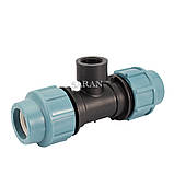 Трійник 20х3/4х20 різь внутрішній для поліетиленових труб ПНД, фото 3