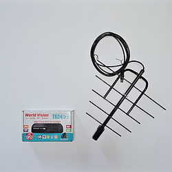 Комплект Т2 тюнер World Vision T644D3 FM та антена кімнатна Eurosky ES-005A