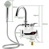 Водонагрівач Water heater c душем і з lcd екраном з нижнім підключенням, фото 3