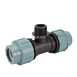 Трійник 32х"1/2" різь зовнішня для поліетиленових труб ПНД, фото 2