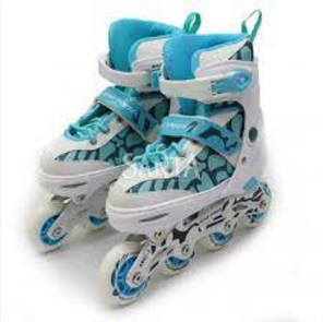 Ролики "Scale Sports LF 601B" з регульованим розміром 34-37 і PU колесами, що світяться (м'ятно-білий), фото 1