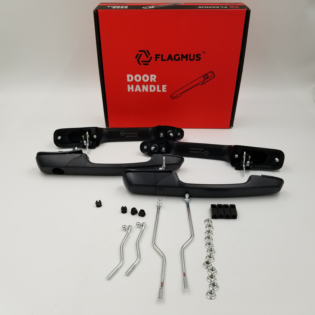 Ручки двері зовнішні ВАЗ 2109-99 (комплект 4-шт чорні) Flagmus Чехія, фото 1