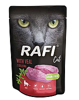 Консерва для взрослых котов Rafi cat мясные кусочки с телятиной 100 г DN230-394549
