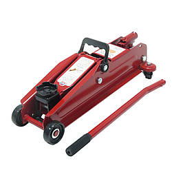 Домкрат підкатний 2.5-тонний (з вирізом, гума) із запобіжником червоний EuroEx Угорщина