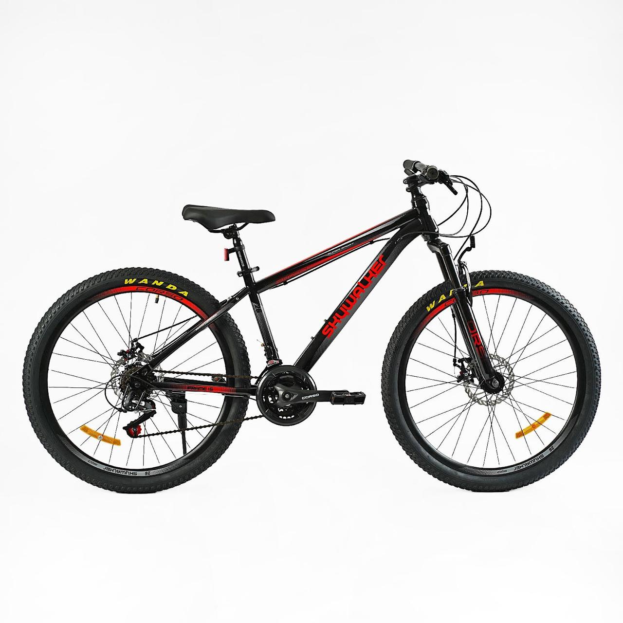 Гірський швидкісний велосипед Corso Skywalker 26" сталева рама 15", SunRun 21S, зібраний в коробці на 75%