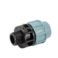 Муфта із зовнішньою різзю 20х1/2" для поліетиленових труб ПНД