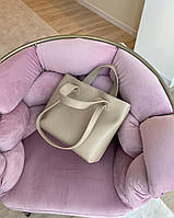 Женская сумка-шоппер бежевая из экокожи, модная большая вместительная повседневная сумочка на одно плече