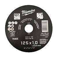 Круг диск відрізний 10шт упаковка для ручної різки металу нержавіючої сталі SCS 41/125х1х22,23мм MILWAUKEE