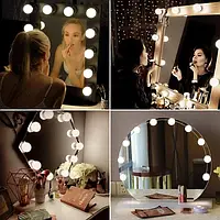 LED лампочки для гримерного зеркала Vanity Mirror Lights 10 шт 3 режима