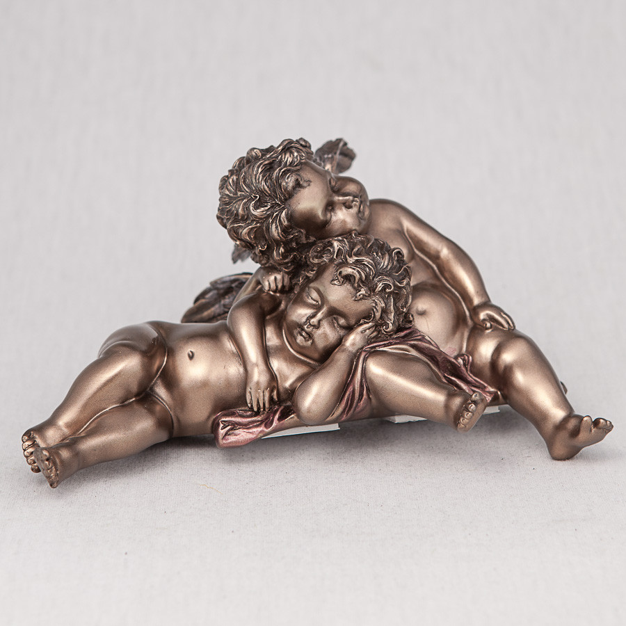 Фігурка на двосторонньому скотчі Veronese Сплячі ангелочки 9 см 75192 бронзове покриття - фото 1 - id-p268408174