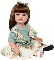 Дитяча лялька реборн Reborn дівчинка силіконова реалістична велика з одягом та аксесуарами Висота 55 см