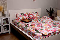 Комплект постельного белья Весна качественный материал поликоттон красивое белье в цветочек от производителя Семейный
