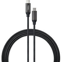 Дата кабель USB Type-C to Type-C 1.0m 100W E-Mark Chip Nylon Vinga (VCPCTC100BK) l
