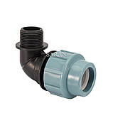 Коліно "20х1/2" різь зовнішня для поліетиленових труб ПДД", фото 3