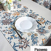 Ранер доріжка на стіл бавовняна або набори серветок блакитні квіти