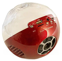 Портативная беспроводная Bluetooth колонка в форме шара красного цвета с подсветкой и пультом Q8