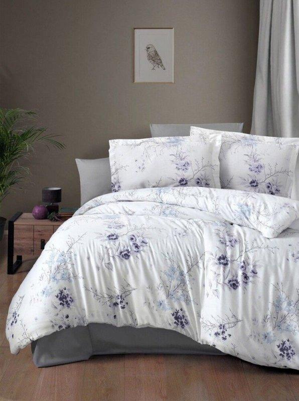 Комплект постільної білизни First Choice сатин євро 2040_leena_lilac