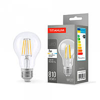 LED лампа филаментная TITANUM Filament A60 7W E27 4100K TLFA6007274