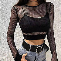 Жіночий кроп топ сітка, фото 2
