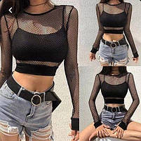 Жіночий кроп топ сітка, фото 4