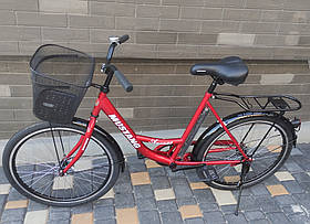Велосипед Дорожній Міський з жіночою рамою Mustang F5 28" GD з Подвійним посиленим ободом — Червоний