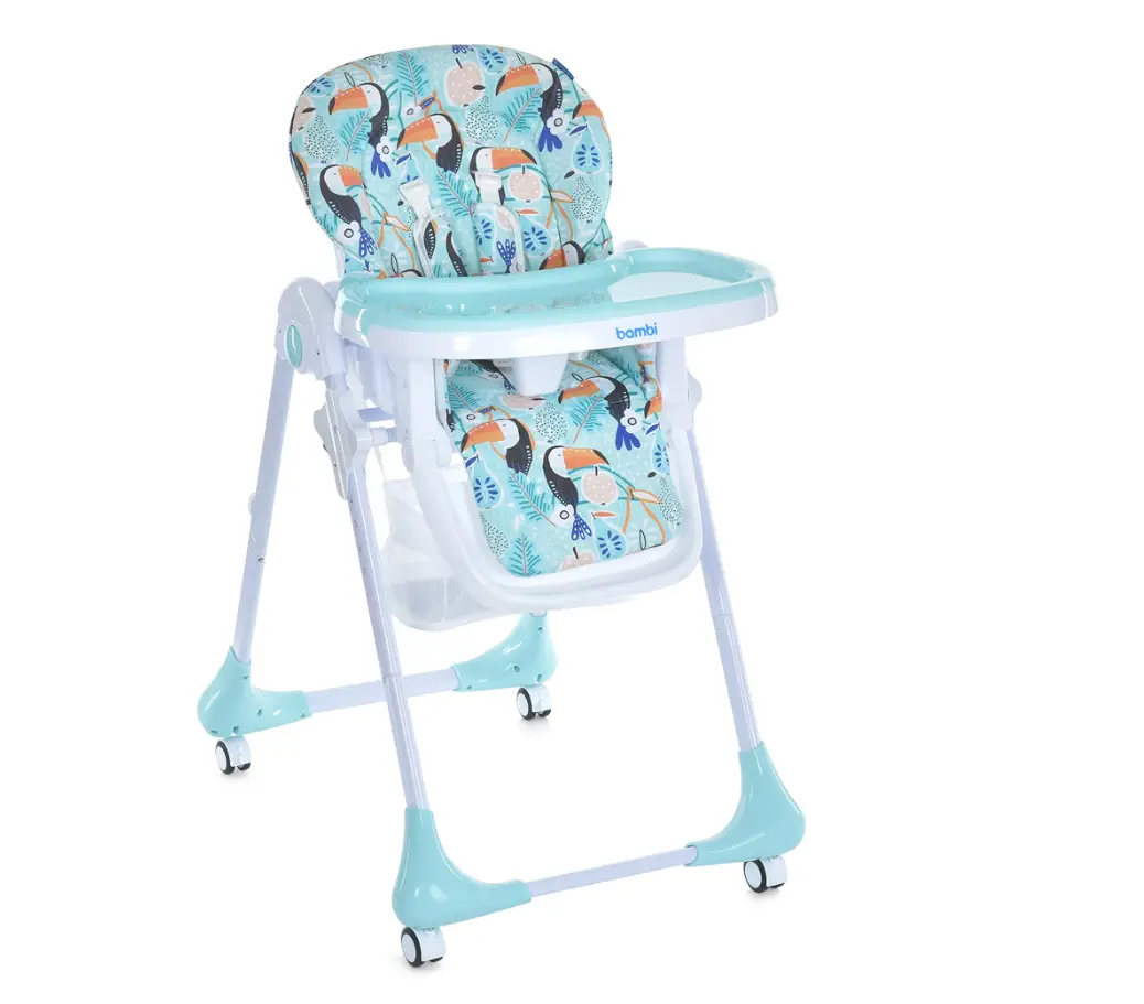 Стільчик для годування Bambi, ремені безпеки, M 3233 Toucan Mint