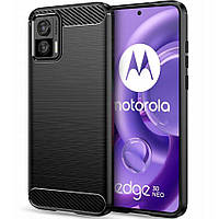 Резиновый чехол для Motorola Edge 30 Neo черный противоударный бампер