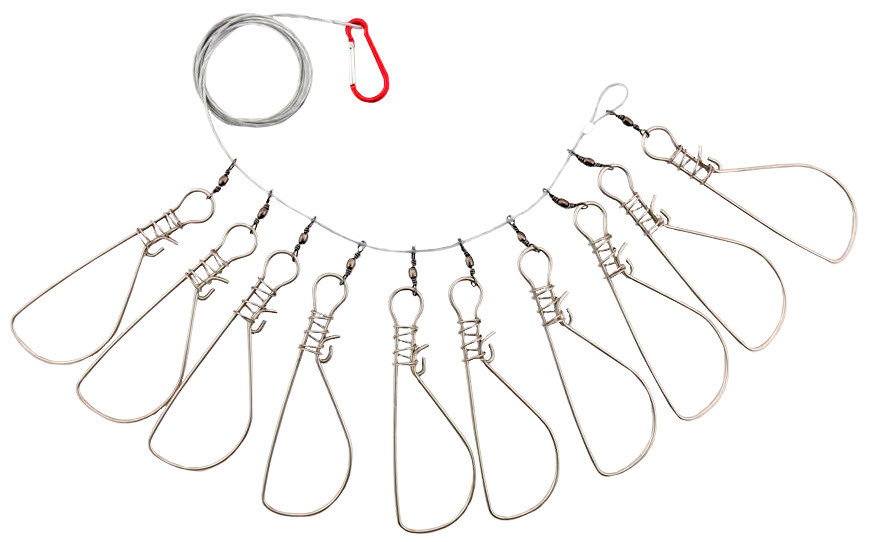 Кукан 10 карабінів на тросі, фото 1