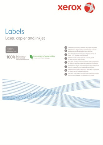 Наклейка Xerox Mono Laser 1UP (rounded) 199.6x289.1mm 100л. (003R91225)