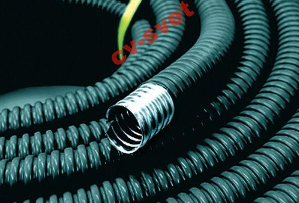 Металлорукав D 14 мм металорукав в ПВХ 25м., фото 1