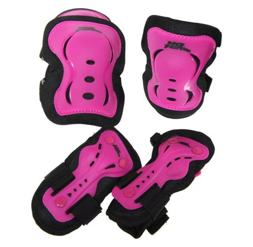 Комплект захисту (налокітники + наколінники + наручні щитки) Maraton No Fear XS рожевий + чорний