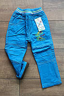 Утепленные катоновые брюки на флисе для мальчиков 2- года
