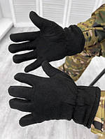 Тактические перчатки флисовые двухслойные black