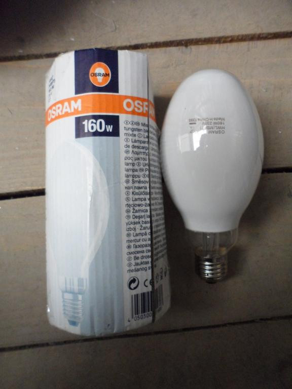 Лампа ртутно-вольфрамова ДРВ Osram HWL 160W E27, фото 1
