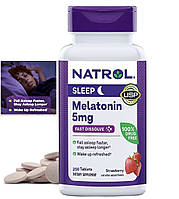 Натуральная добавка Natrol Melatonin 5mg Fast Dissolve клубника (250 таблеток)