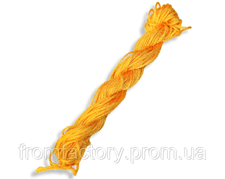 Мотузка біжутерна синтетична для Шамбали 11-13м/1.5мм:Жовтий, фото 2
