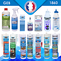 Силікони, мастила, мастики, допоміжні засоби для обслуговування та монтажу сантехніки GEB