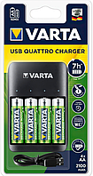 Зарядний пристрій VARTA Value USB Quattro Charger + Акумулятори NI-MH AA 2100 мА 4 шт