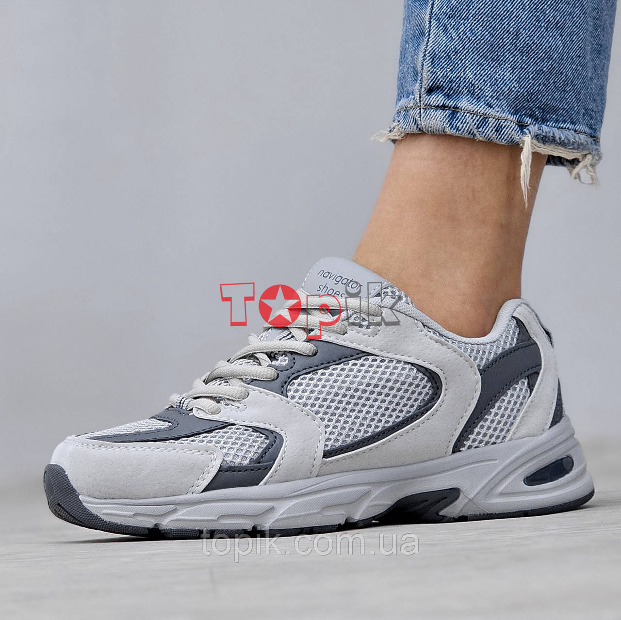 Тільки 36р! Кросівки жіночі сірі весна літо Кроссовки женские серые весна лето (Код: 3341)