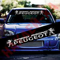 Смуга на лобове скло автомобіля — Peugeot Racing, 135*20 см (Уцінка)