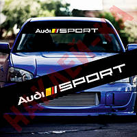 Сонцезахисна наклейка на лобове скло автомобіля — Audi Sport, 135*20 см