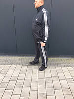 Спортивный костюм мужской большого размера adidas, три полосы,черный.синий,Турция,56-64