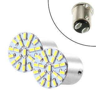 2x LED 1157 BAY15D P21 BTB лампа в автомобіль, 22 SMD, червоний