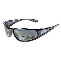 Очки BluWater Bifocal-3 (1.5) Polarized (gray) черная бифокальная линза с диоптриями