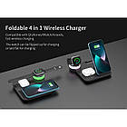 Зарядка Qi 4in1 wireless charger RGB X499 |Phone/Watch/Earphones, 15W Max| чорна Без бренду, фото 6