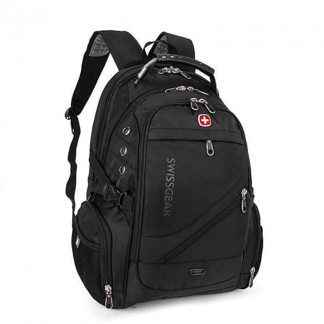 Універсальний Рюкзак Swissgear Men Bag 8810 39 л, 17" + USB + дощовик black Чорний